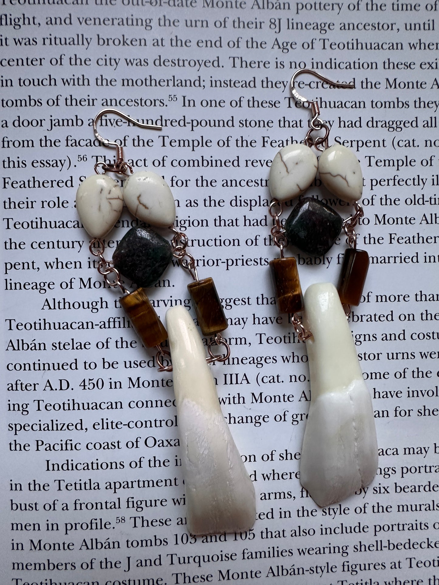 Cow tooth bead earrings