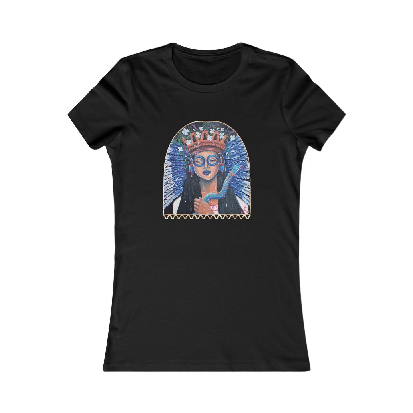 Rain of Tlaloc Art Women's Favorite Tee| Artist Shirt| Indigenous Art| Aztec Art| Mexica