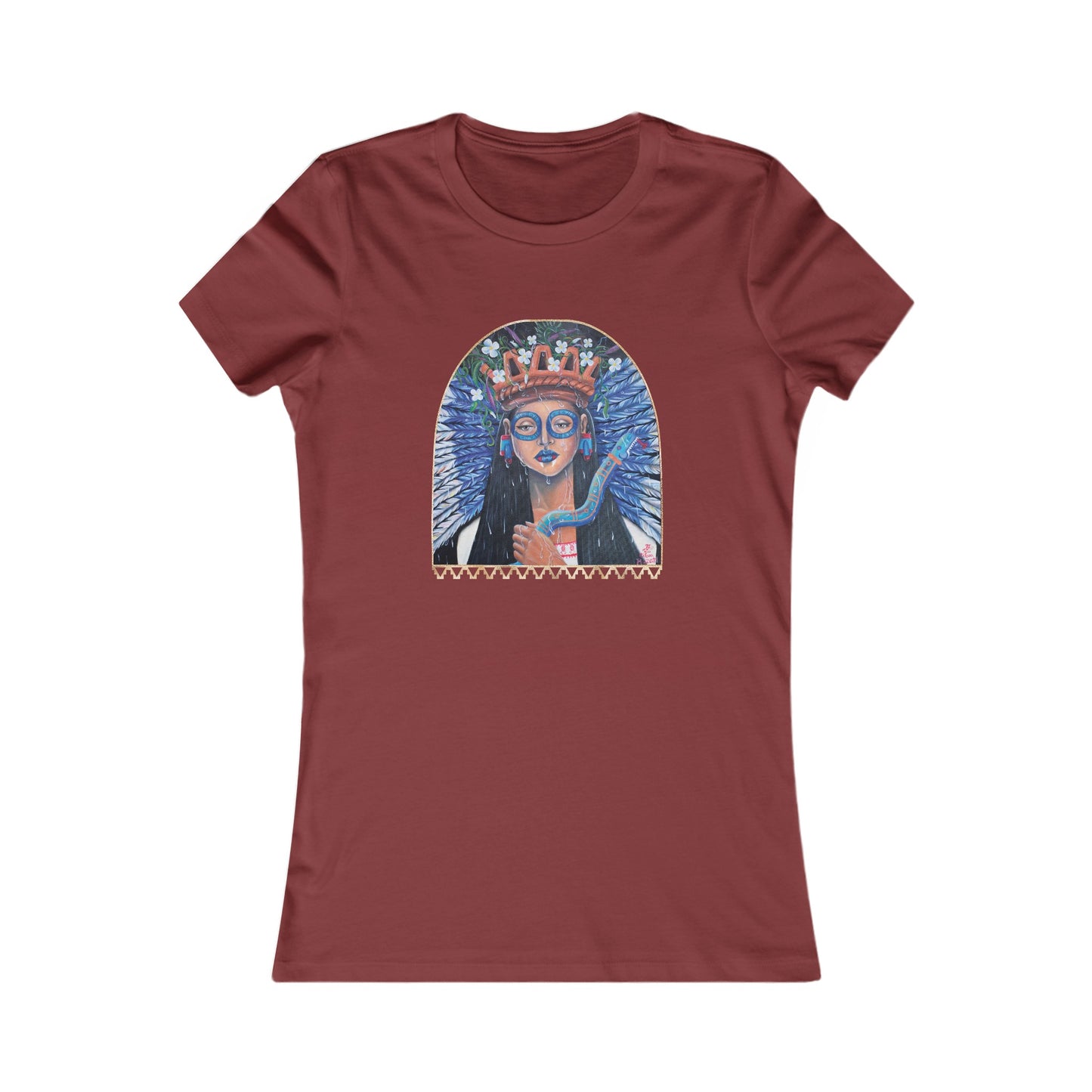 Rain of Tlaloc Art Women's Favorite Tee| Artist Shirt| Indigenous Art| Aztec Art| Mexica