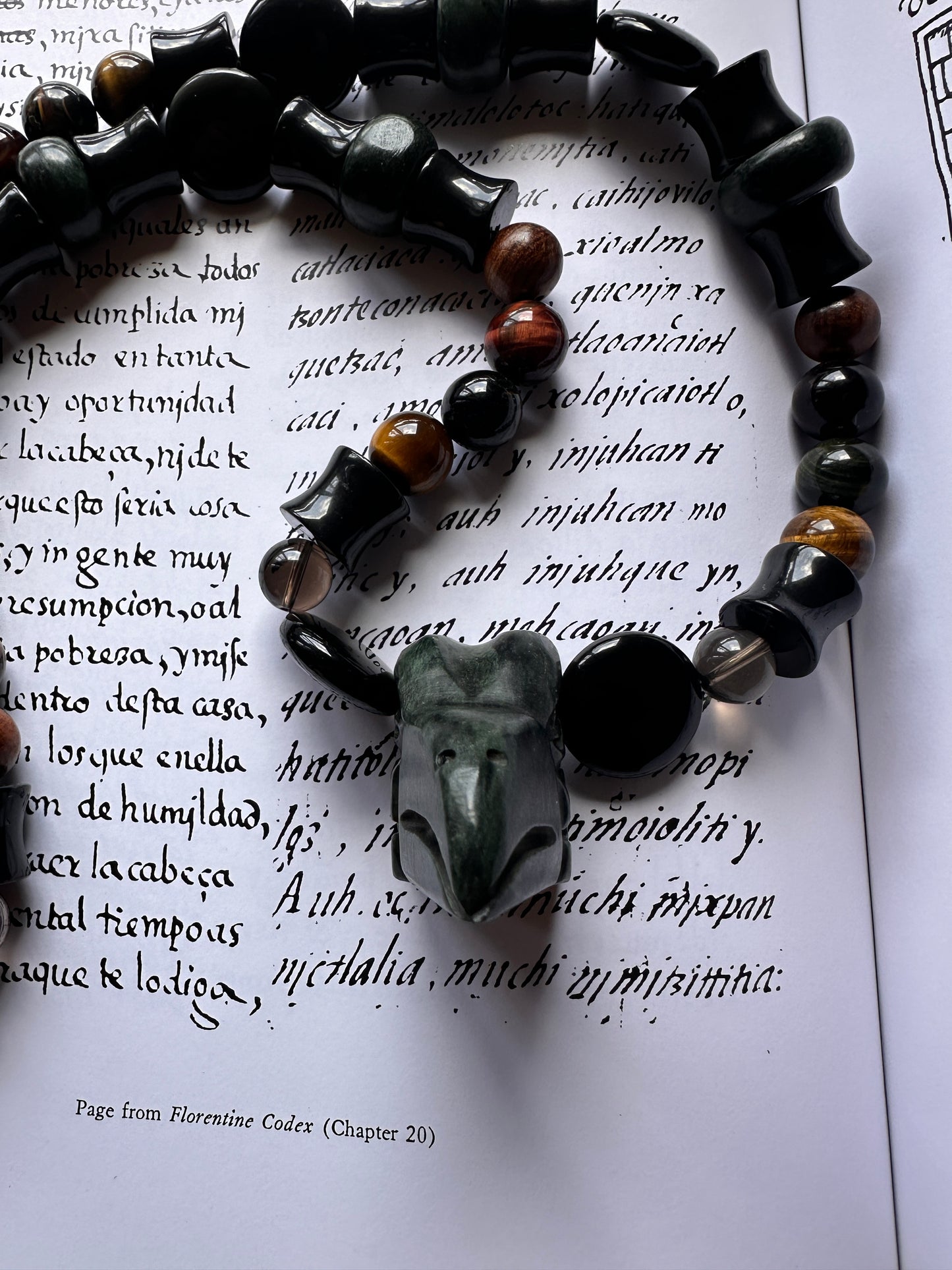 Eagle head jade necklace