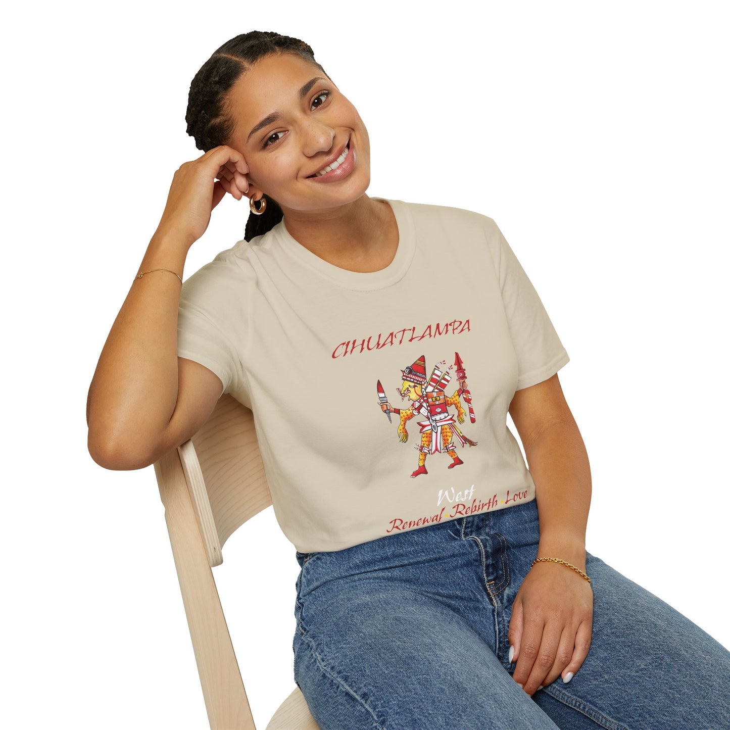 Cihuatlampa Xipe-totec Unisex Softstyle T-Shirt| east direction| aztec dance| danza azteca| apparel| clothing| tshirt