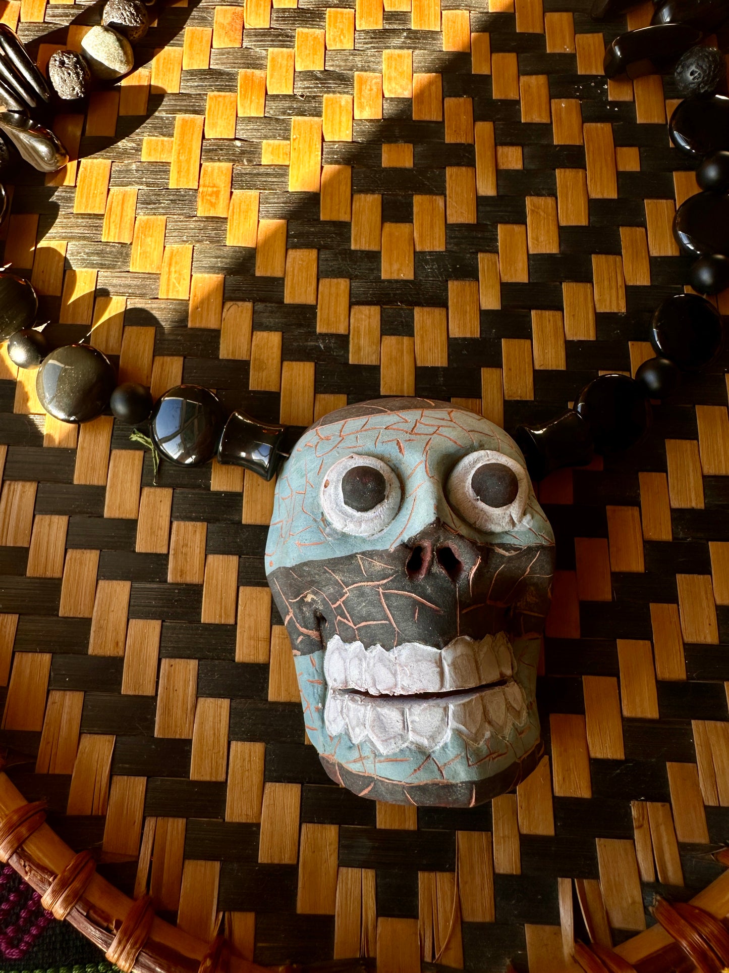 Tezcatlipoca mask Obsidian Necklace