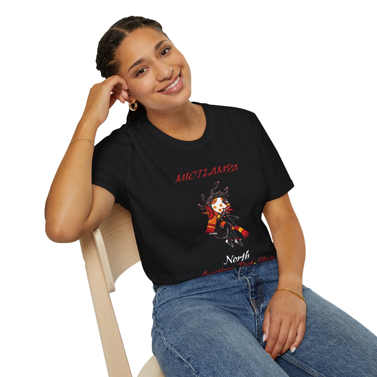 Mictlampa Mictlantecuhtli Unisex Softstyle T-Shirt| east direction| aztec dance| danza azteca| apparel| clothing| tshirt