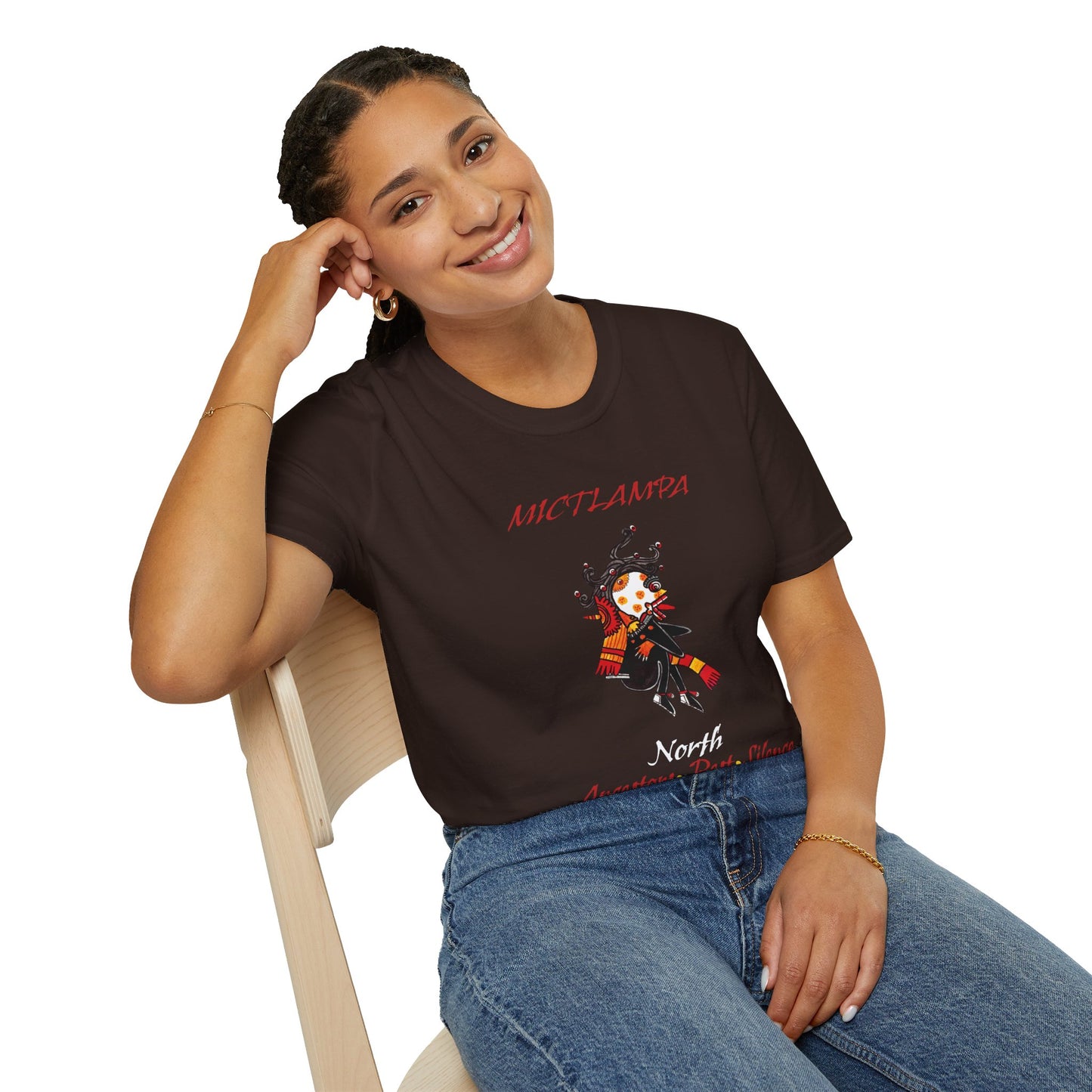 Mictlampa Mictlantecuhtli Unisex Softstyle T-Shirt| east direction| aztec dance| danza azteca| apparel| clothing| tshirt