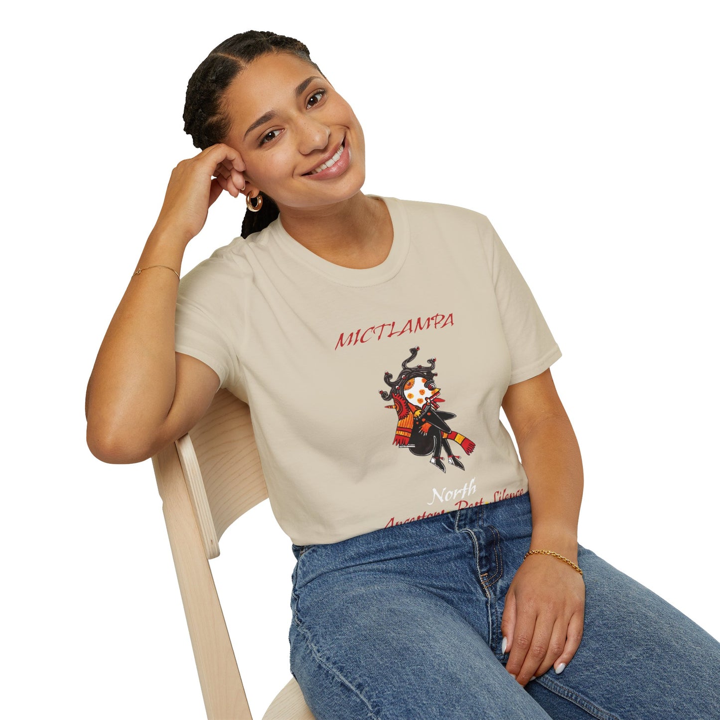 Mictlampa Mictlantecuhtli Unisex Softstyle T-Shirt| east direction| aztec dance| danza azteca| apparel| clothing| tshirt