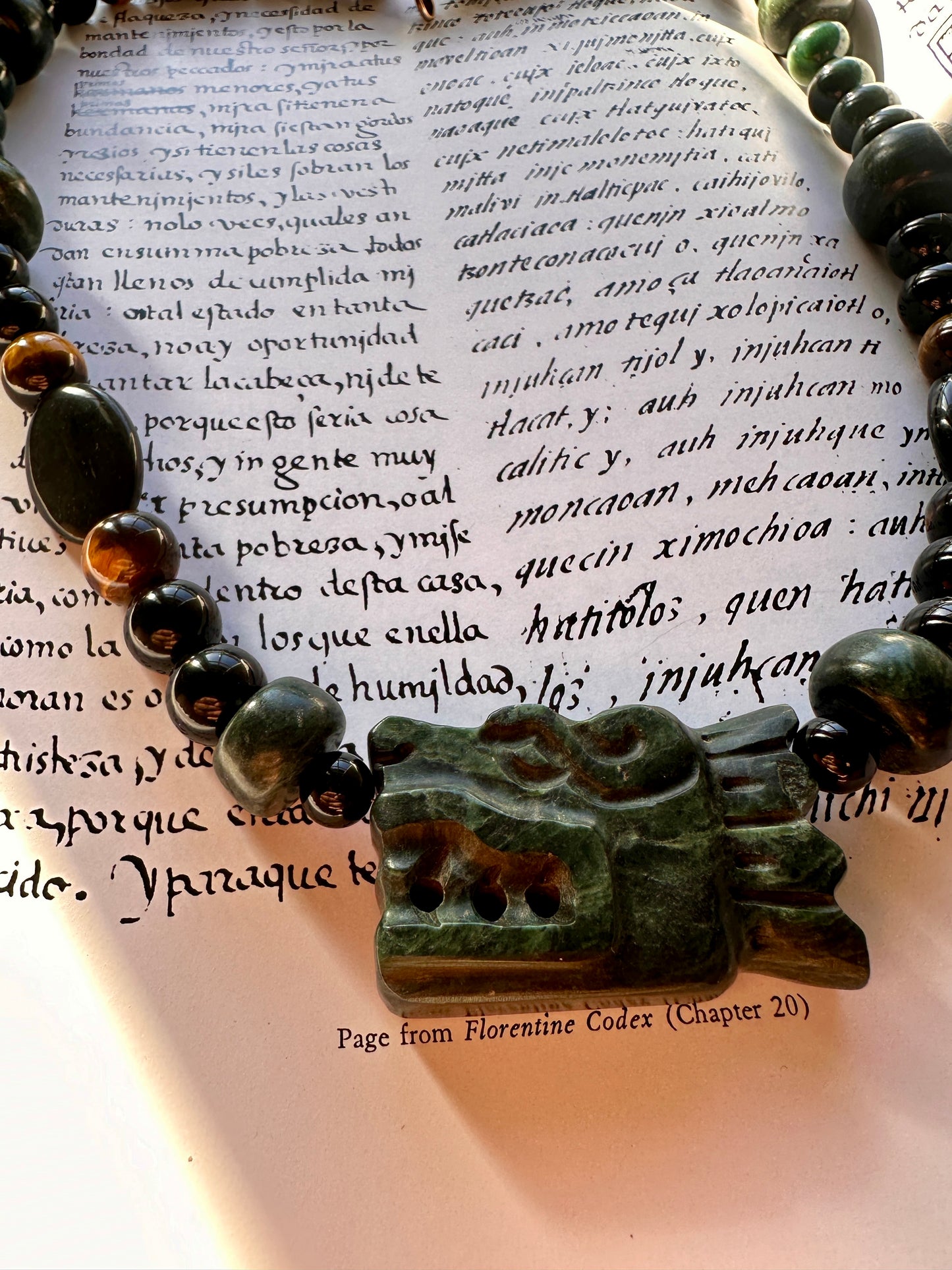 Quetzalcoatl Onyx & Tigers Eye Necklace