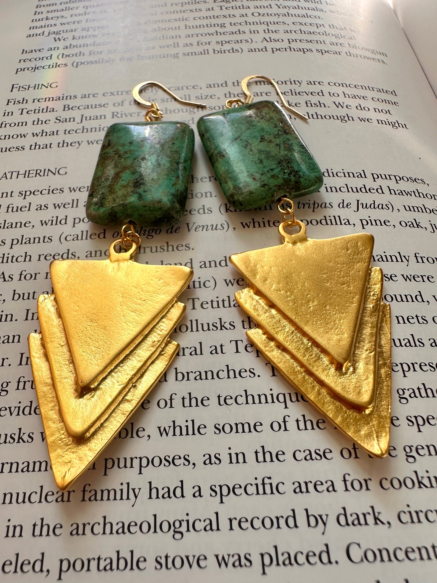 Turquoise triangle earrings