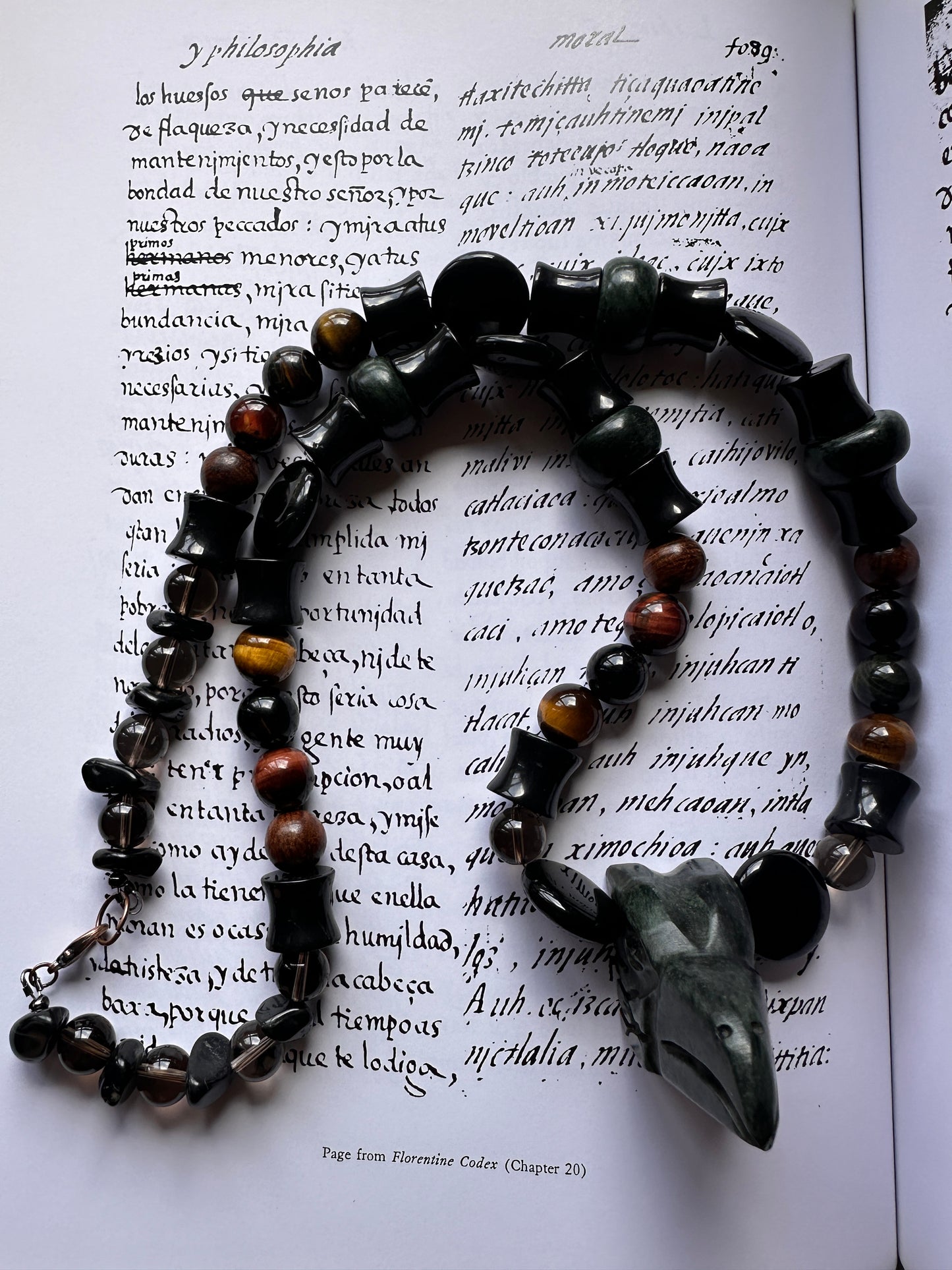 Eagle head jade necklace