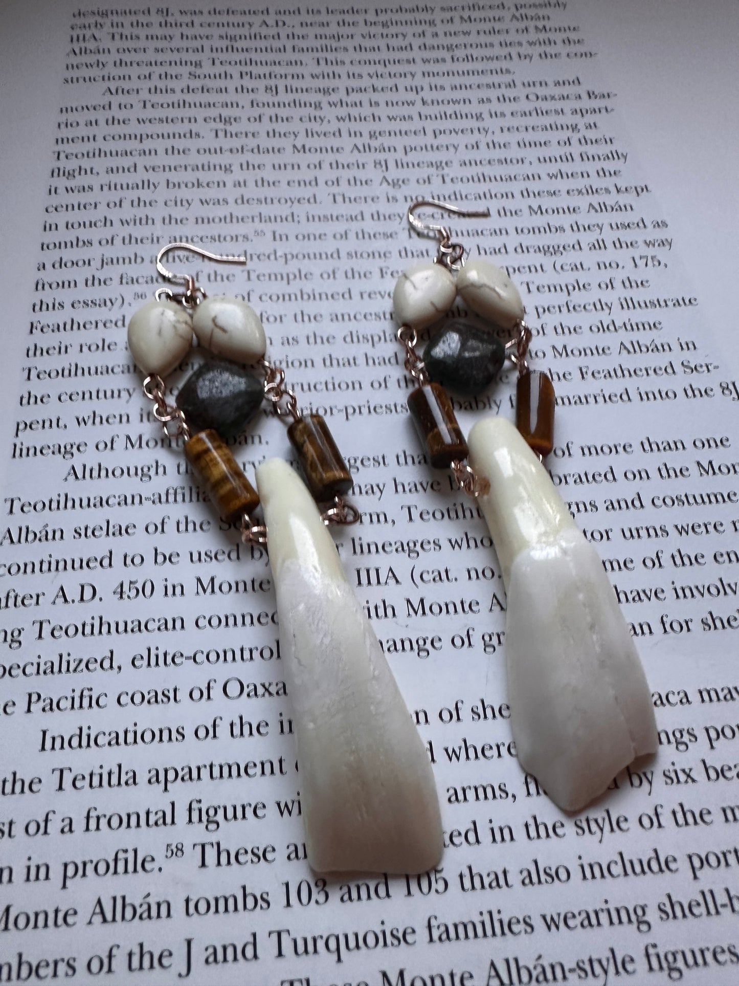 Cow tooth bead earrings