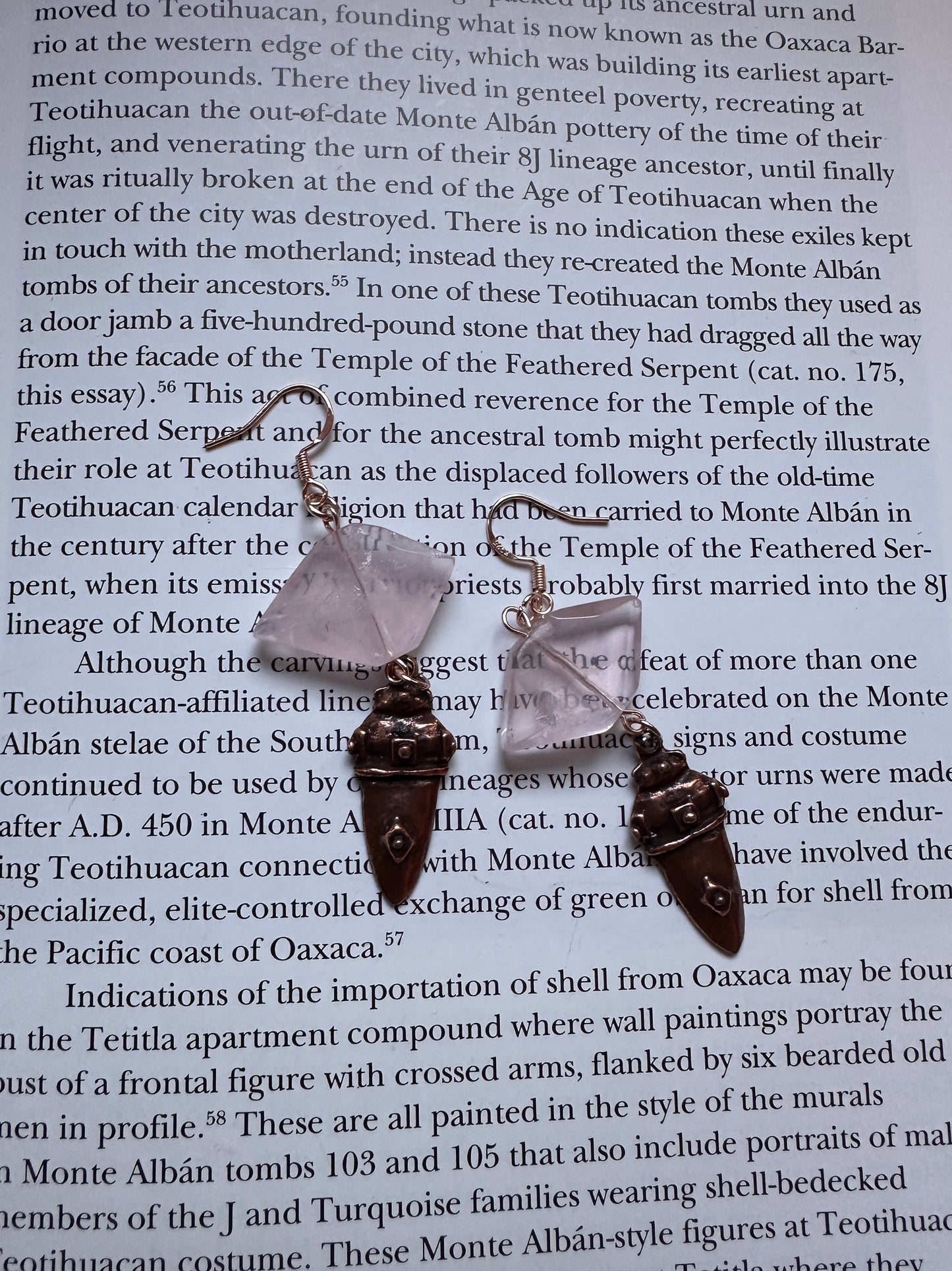 Faceted rose quartz earrings