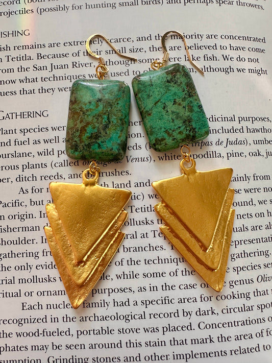 Turquoise triangle earrings